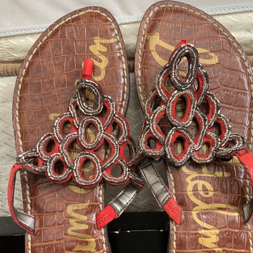 Women’s Sam Edelman beaded flip flops